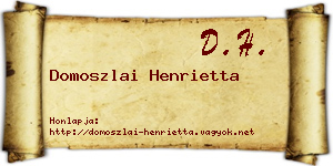 Domoszlai Henrietta névjegykártya