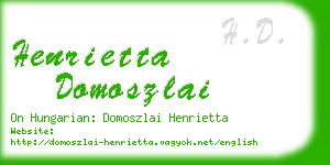 henrietta domoszlai business card